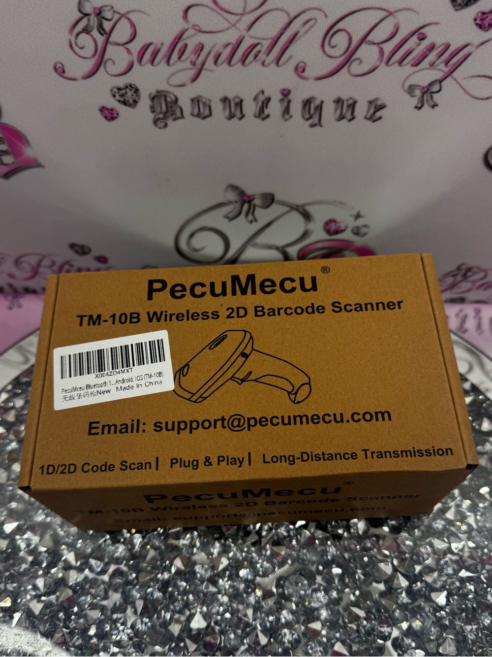 Barcode scanner PECUMECU TM-10B Wireless 2D Barcode Scanner - Brown